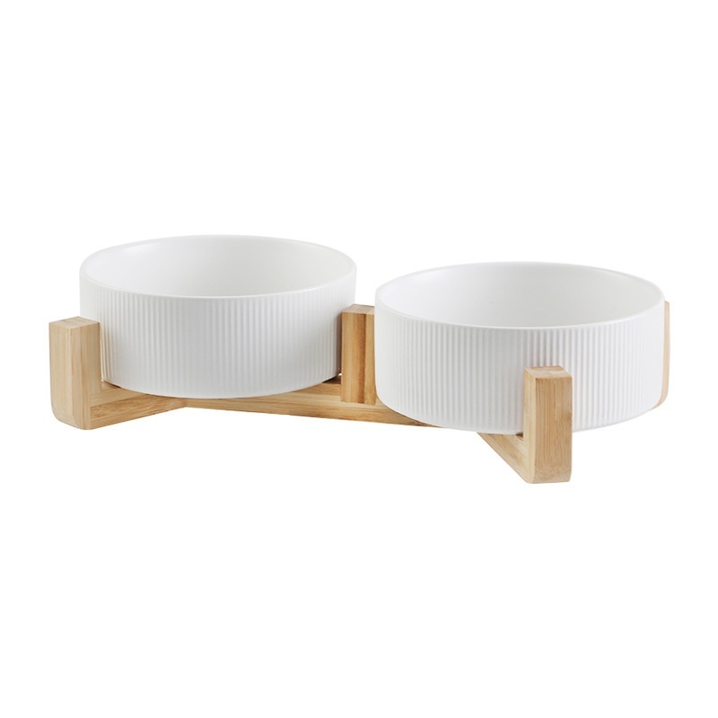 Gamelle Double Chat Bambou