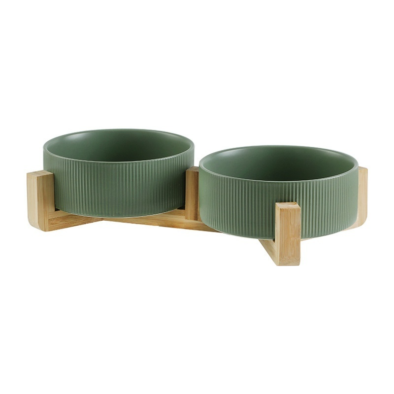 Gamelle Double Chat Bambou