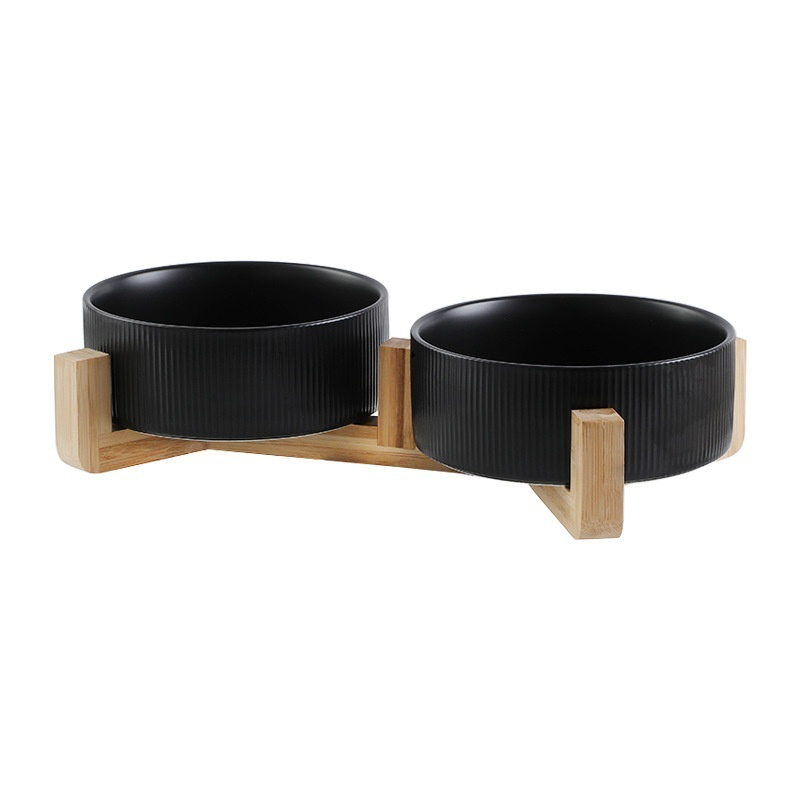 Gamelle Double Chat Bambou