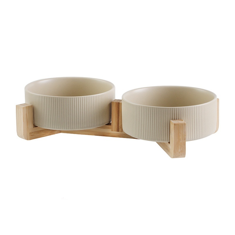 Gamelle Double Chat Bambou