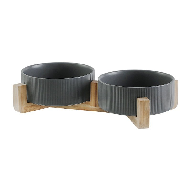 Gamelle Double Chat Bambou