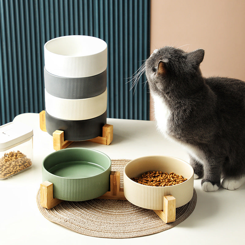 Gamelle Double Chat Bambou